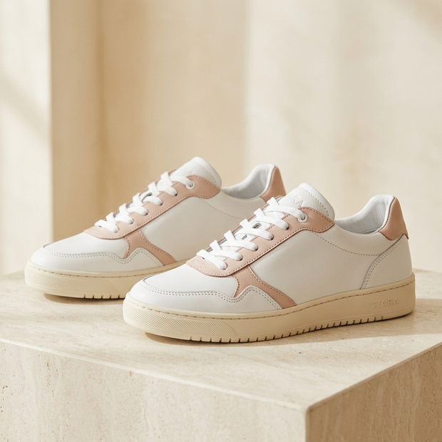 TIARA Ivory & Blush Everyday Sneakers